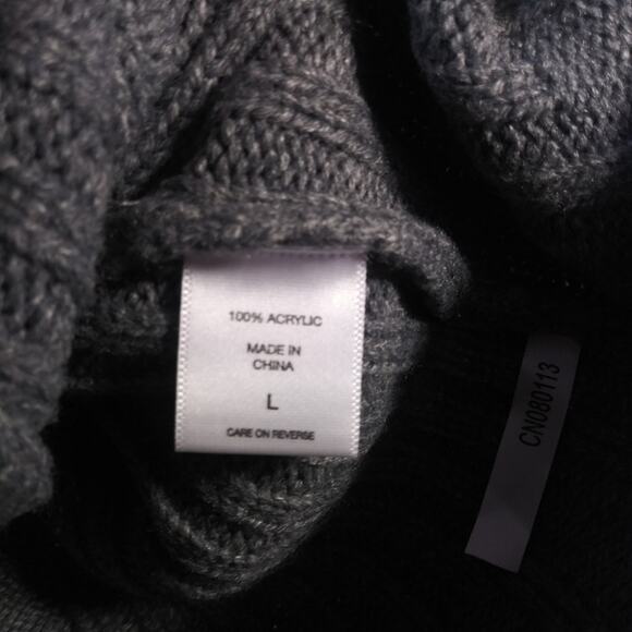 New York & Co Gray Knit Sweater Cardigan Button Front Size L - Picture 9 of 9